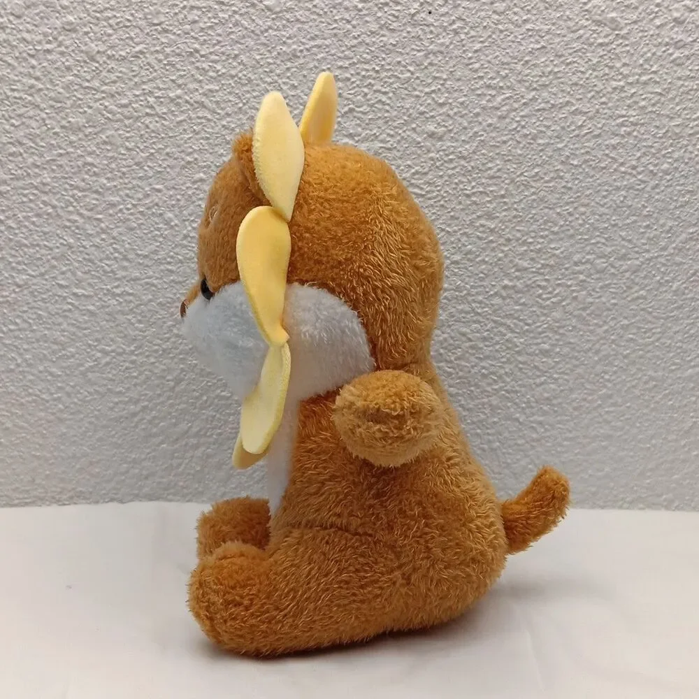 Sunflower Bear Plush Sitting Tan Cub Yellow Petals Amusing Stuffed Animal